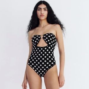 ZARA polka dot bodysuit size M-L